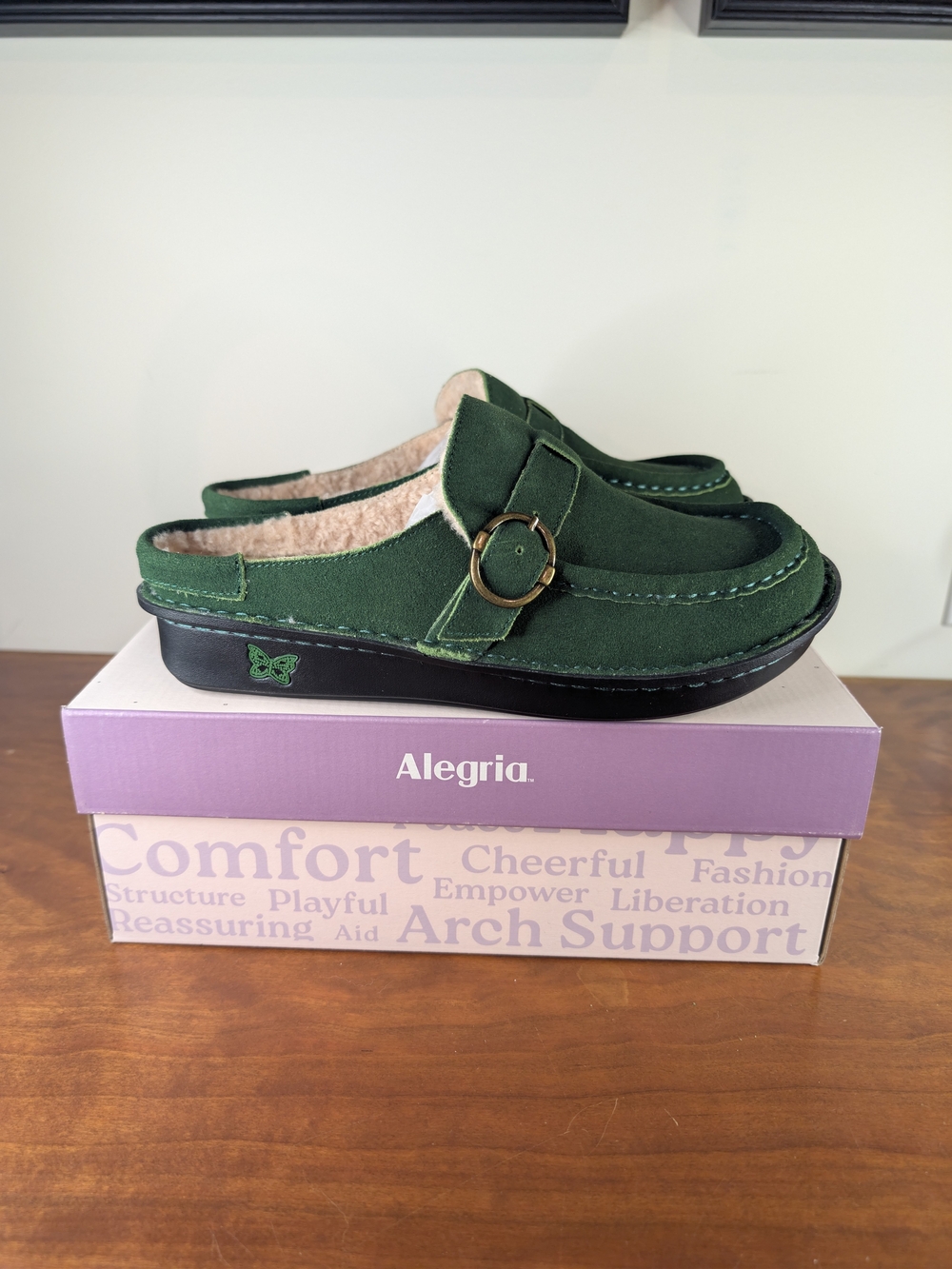 Alegria By PG Lite Brigid Forest Green Slip On Comfort Mule Women's US Sz 9.5-10